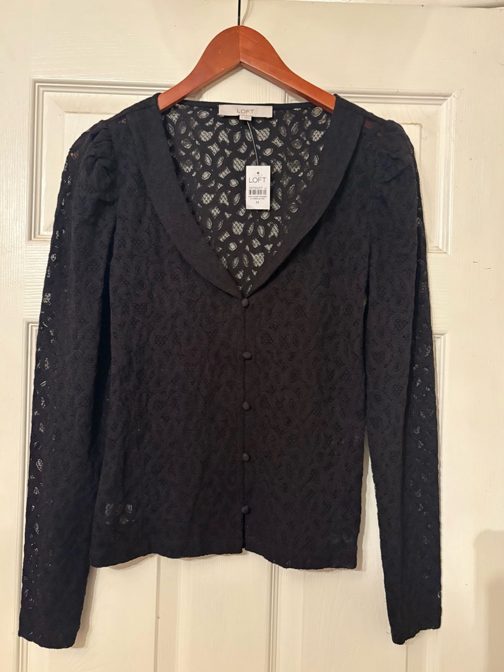 Nwt Loft size M black lace blouse
